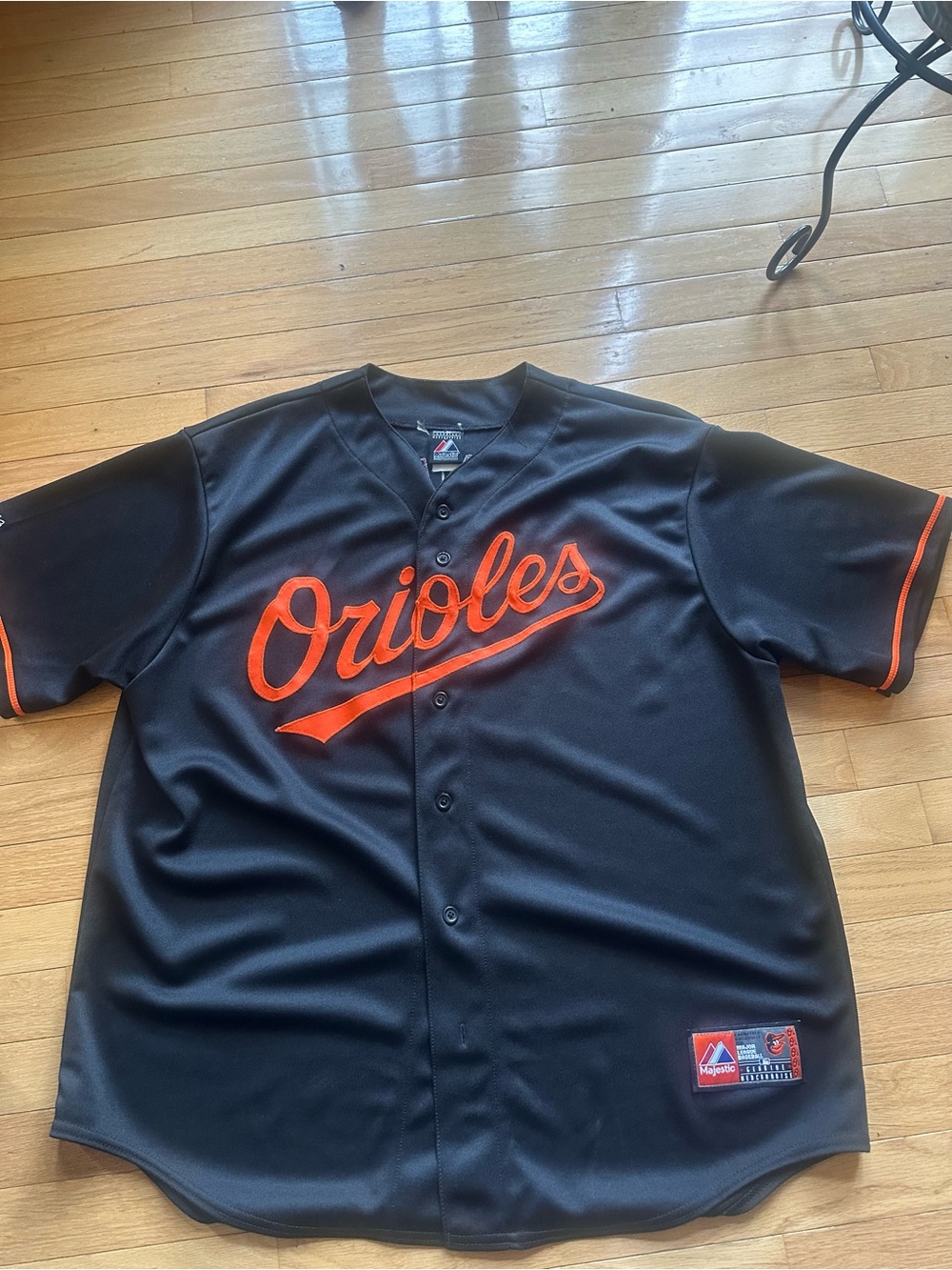 Majestic Black and Orange 'Orioles' Button-Up Jersey  Adam Jones  #10   XXL